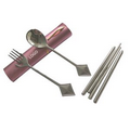 Custom Spoon Chopsticks Fork Set with Shaped Handle, Long Leadtime